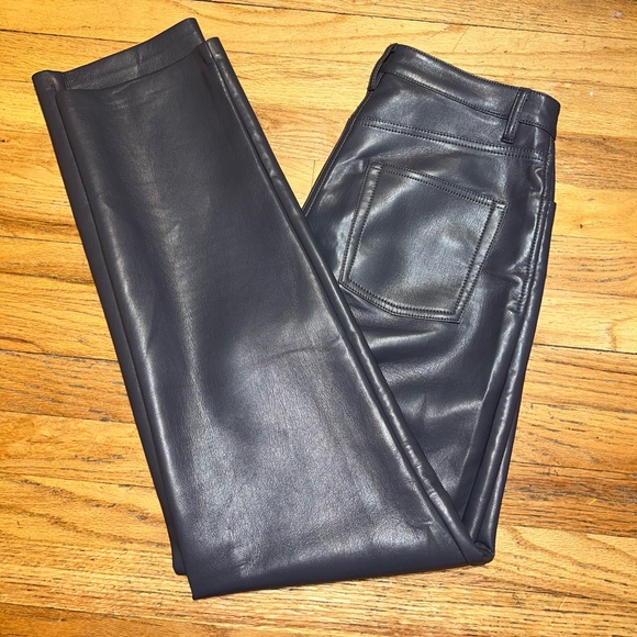 Aritzia Wilfred Gray Leather Pants Womens Size 8 - Picture 6 of 10